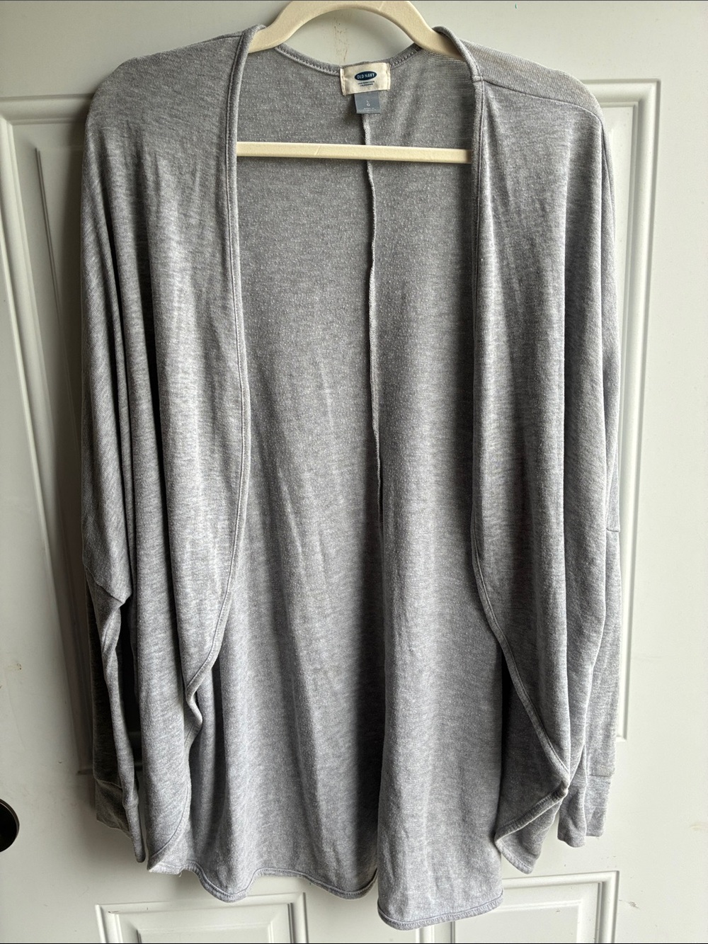 Old Navy Light Gray Open-Front Draped Cardigan